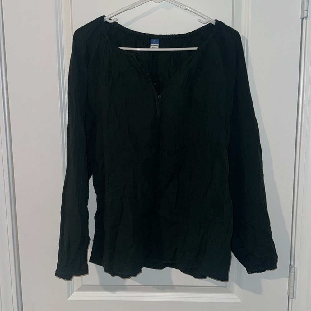Dark green cotton long sleeve top women’s size medium
